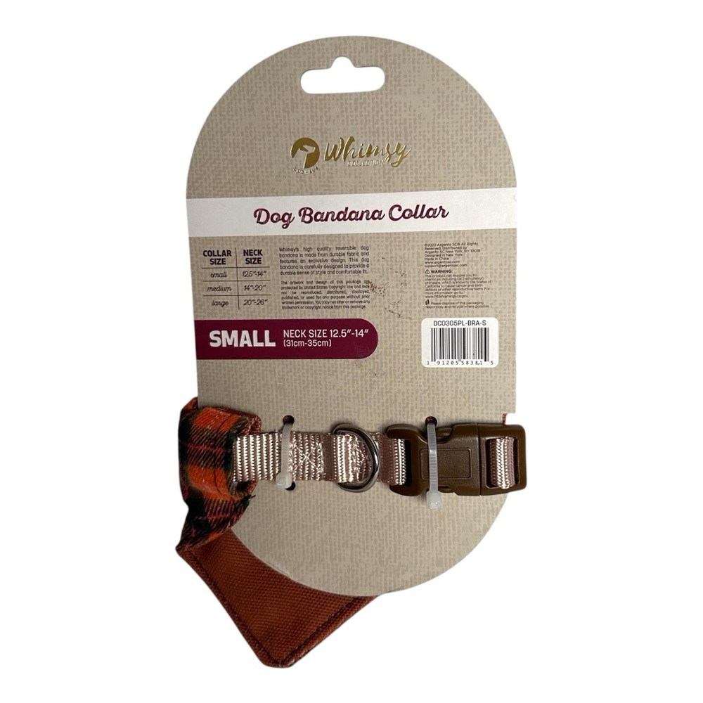 plaid flannel bandana dog collar - Picture 2 of 2